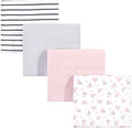 Hudson Baby Unisex Baby Cotton Flannel Receiving Blankets, Gray Pink Floral, One Size by HudsonBaby