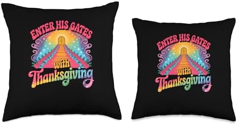 Enter His Gates with Thanksgiving Spiritual Throw Pillow - Image 3