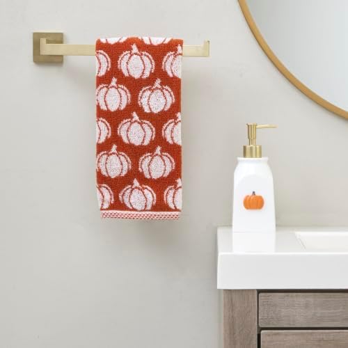 SKL Home Fall/Thanksgiving Pumpkin Sculpted Hand Towel Set-2pc, Spice - Image 6
