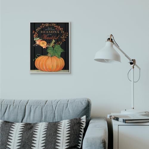 Thankful Pumpkin Thanksgiving Typography, 16 x 20 Inch Framed Giclée Print - Image 3