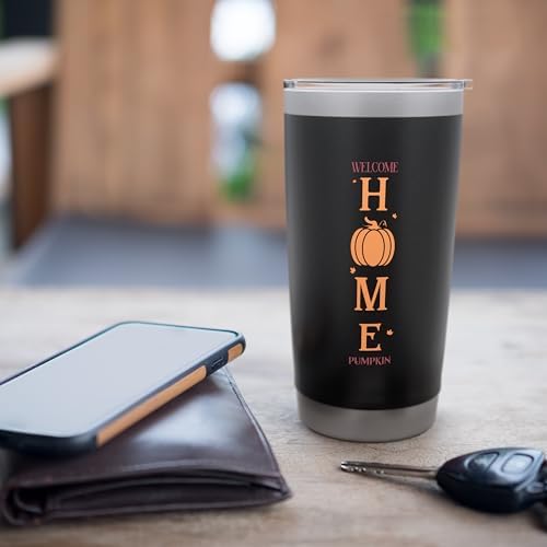 Welcome Home Pumpkin Fall Vibes Autumn Thanksgiving Stainless Steel Insulated Tumbler - Image 7