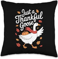 Thanksgiving Just a Thankful Goose Fall Harvest Pumpkin Pie Throw Pillow by Unknown