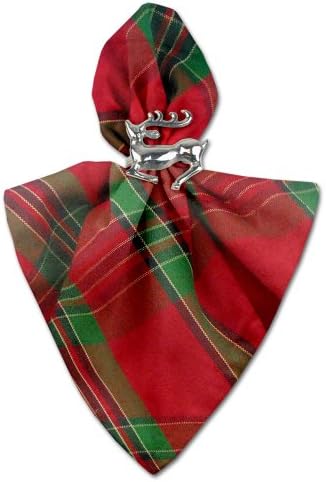 DII Christmas Thanksgiving Holiday Tabletop Décor Collection Decorative Napkin Ring Holder Set, 2.5" Diameter, Silver Reindeer, 6 Piece - Image 4