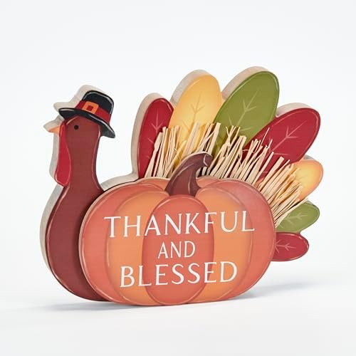 Worth Imports 8.5" Tabletop Wood Thanksgiving Turkey Decoration and Centerpiece by Worth+Imports