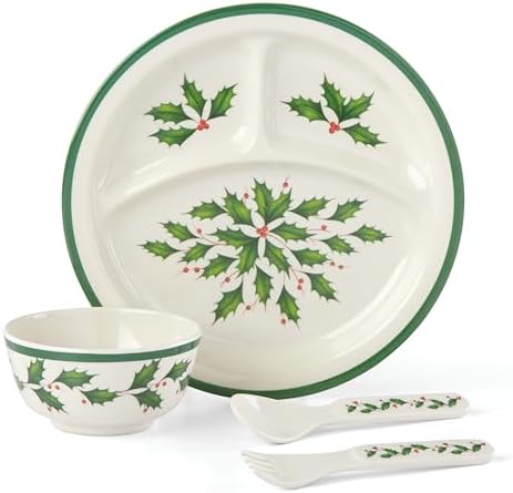 Lenox Holiday Children's Melamine 4-Piece Christmas Dinnerware Set for 4 by Lenox