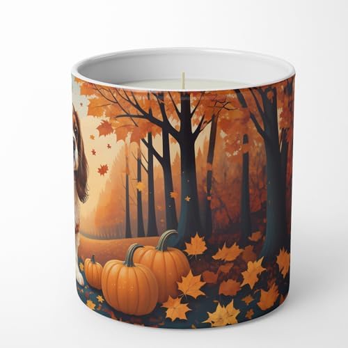 Caroline's Treasures DAC1033CDL Cavalier Spaniel Fall Decorative Soy Candle Nature Soy Wax Essential Oil Home Decor Ideal for Bedroom Kitchen Bath Office Gift, 10 oz - Image 5