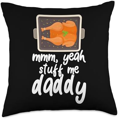 Stuff Me Funny Thanksgiving Adult Turkey Joke Couple 2026 Throw Pillow by Unknown