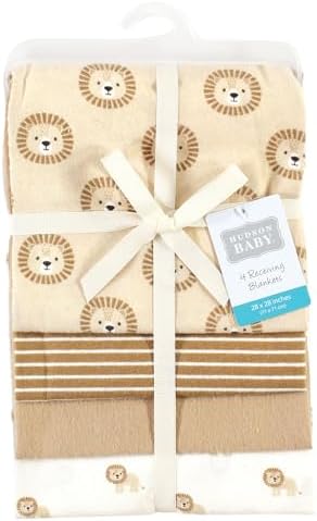 Hudson Baby Unisex Baby Cotton Poly Flannel Receiving Blankets, Brave Lion, One Size - Image 2