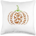 Group Horses Pumpkin Cute Shape Halloween Thanksgiving Throw Pillow by Unknown