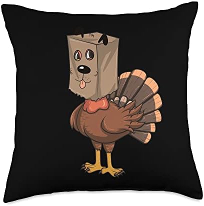 Turkey Dog Disguise Funny Thanksgiving Turkey In Disguise Throw Pillow by Unknown