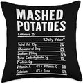 Mashed Potatoes Nutrition Facts Thanksgiving Family Matching Throw Pillow by Unknown