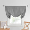 NICETOWN Tie Up Curtains for Kitchen Windows Roll Up Balloon Curtain for Living Room, Roman Shade Adjustable Window Valances for Nursery, 52 X 45 inch, 1 Panel, Silver Grey by NICETOWN