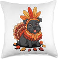 Thanksgiving Turkey Standard Schnauzer Throw Pillow by Unknown