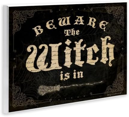Beware the Witch Vintage Phrase, 10 x 15 Inch Mounted Print on Wall Plaque