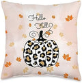 Pumpkin Leopard Decor for Thanksgiving & Halloween It’s Fall Y’All Pumpkin Leopard Print Halloween & Floral Throw Pillow, 16x16, Multicolor by Unknown