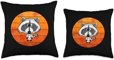 Fall Racoon Leaves Thanksgiving Autumn October November Throw Pillow - Image 3