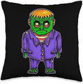 Frankenstein Funny Costume Halloween Gift Cute Frankenstein Throw Pillow, 16x16, Multicolor