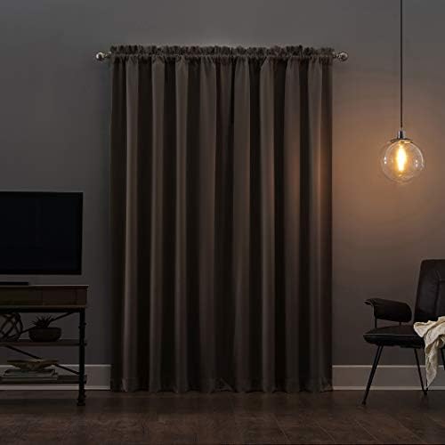 Sun Zero - 52479 Oslo Theater Grade Extreme 100% Blackout Rod Pocket Curtain Panel, 52" x 95", Mushroom, 52479