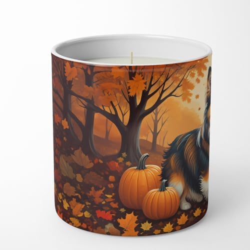 Caroline's Treasures DAC1071CDL Sheltie Fall Decorative Soy Candle Nature Soy Wax Essential Oil Home Decor Ideal for Bedroom Kitchen Bath Office Gift, 10 oz - Image 3