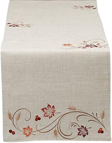 DII Fall Table Decorations Indoor Décor, Thanksgiving, Table Runner, 14x70, Autumn Wheat by DII