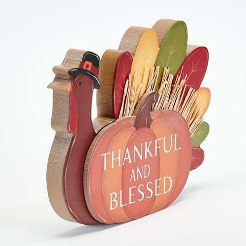 Worth Imports 8.5" Tabletop Wood Thanksgiving Turkey Decoration and Centerpiece - Image 2