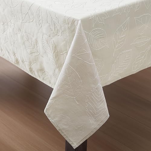 Laura Ashley Raised Embroidered Tablecloth, 60" x 120", Maple Taupe - Image 5