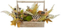 SAFAVIEH Home Collection 25-inch Decorative Artificial Lotus & Fern Arrangement Wood Planter (Fully Assembled) by Unknown
