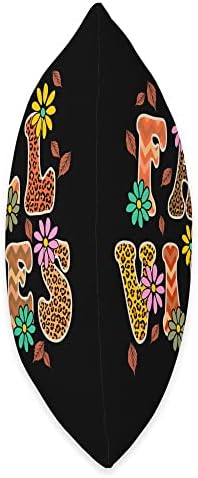 Fall Vibes Pumpkin Leopard Thanksgiving Happy Face Groovy Throw Pillow - Image 2