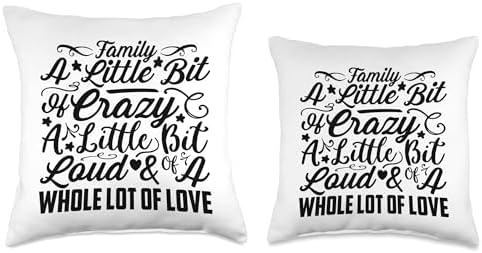 Family Little Bit Of Crazy Lot Of Love - Funny Thanksgiving Throw Pillow - Image 3