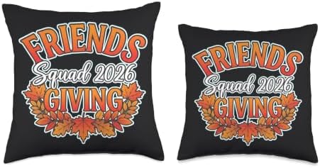 Friendsgiving Squad 2026 Thanksgiving Autumn Art Throw Pillow - Image 3