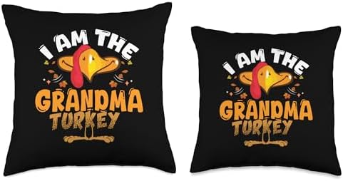 I Am The Grandma Turkey Matching Family Thanksgiving Throw Pillow - Image 3
