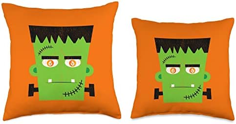 Comic Vintage Creepy Halloween Tfuel Crypto Frankenstein Throw Pillow