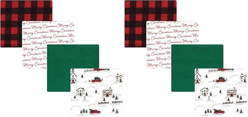 Hudson Baby Unisex Baby Cotton Flannel Receiving Blankets, Christmas Scene, One Size (Pack of 2) by HudsonBaby
