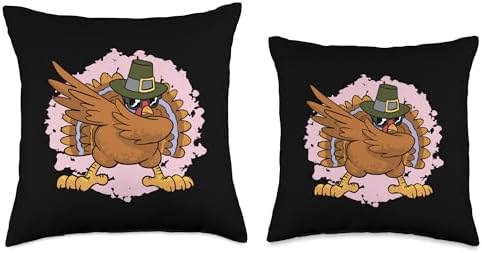 Dabbing Turkey Thanksgiving Throw Pillow - Image 3