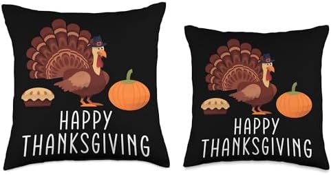 Happy Thanksgiving Funny Turkey Lovers Autumn Holiday Throw Pillow - Image 3