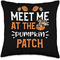 Pumpkin: Meet Me At The Pumpkin Patch - Thanksgiving Throw Pillow by Unknown