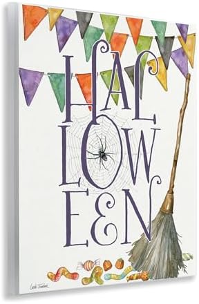 Spellbound Halloween Broom, 11 x 14 Inch Mounted Print on Wall Plaque