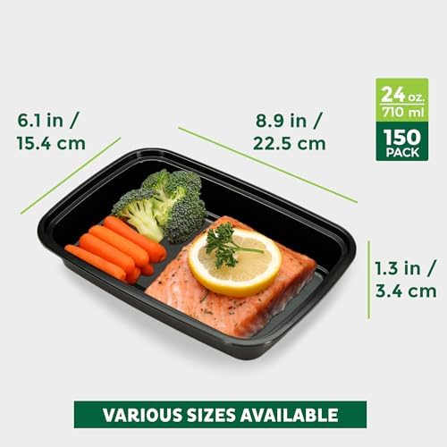 Freshware Meal Prep Containers with Lids [150 Pack] 24 oz Food Containers - Image 4