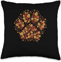 Cute Fall Dog Paw Print Pets Autumn Leaf Puppy Thanksgiving Throw Pillow by Unknown
