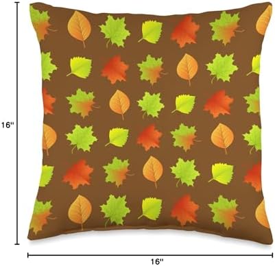 Cute Fall Thanksgiving Brown Leaves Autumn Botanical Throw Pillow - Image 4