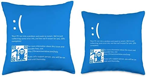 Funny Nerdy Blue Screen of Death Windows BSOD Halloween Geek Throw Pillow