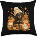Gifts Cute Autumn Wiener Dog Thanksgiving Dachshund Fall Throw Pillow by Unknown