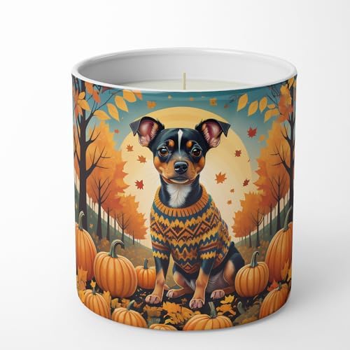 Caroline's Treasures DAC1059CDL Miniature Pinscher Fall Decorative Soy Candle Nature Soy Wax Essential Oil Home Decor Ideal for Bedroom Kitchen Bath Office Gift, 10 oz - Image 4