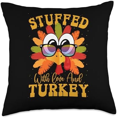 Stuffed With Love & Turkey Thanksgiving Family-Friendly Throw Pillow by Unknown
