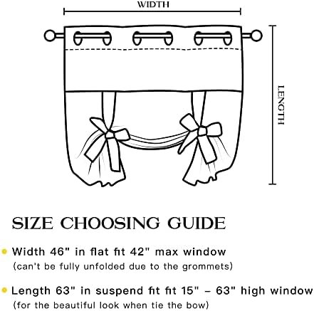 NICETOWN Blackout Valances Window Shades - Blackout Short Roman Tie Up Balloon Shades Curtain for Kitchen/Bathroom/Nursery Window (Lavender/Baby Pink, Grommet Top Panel, 46 inches W x 63 inches L) - Image 2