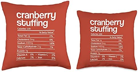 Cranberry Stuffing Nutrition Fact Thanksgiving Christmas Throw Pillow - Image 3