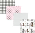 Hudson Baby Unisex Baby Cotton Poly Flannel Receiving Blankets, Farm Friends Pink, One Size by HudsonBaby