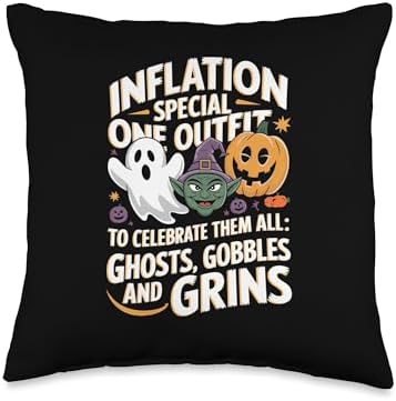 Funny Inflation Outfit for Halloween Thanksgiving Christmas Throw Pillow by Unknown