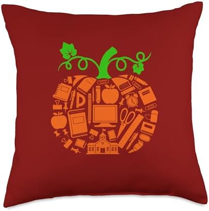 Principal Tools Pumpkin Shape Thanksgiving Autumn Job Team Throw Pillow by Unknown