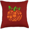 Principal Tools Pumpkin Shape Thanksgiving Autumn Job Team Throw Pillow by Unknown